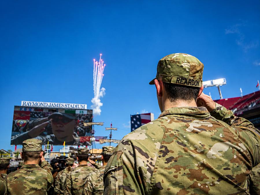 Fireworks salute at Raymond James Stadium in Tampa