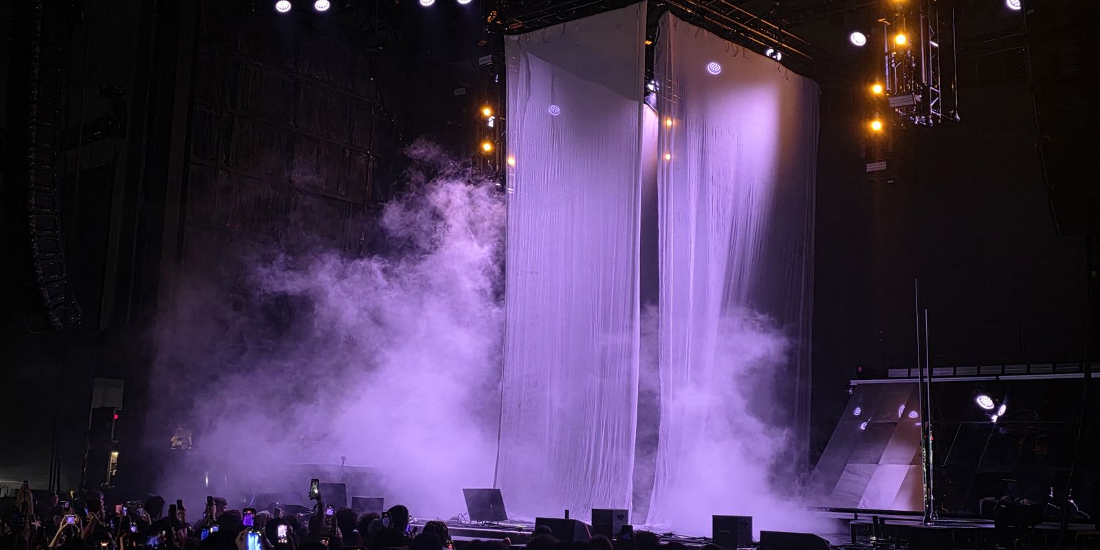 CO2 plumes and gold confetti over the main stage at TouchGrass Music Fest in Orlando