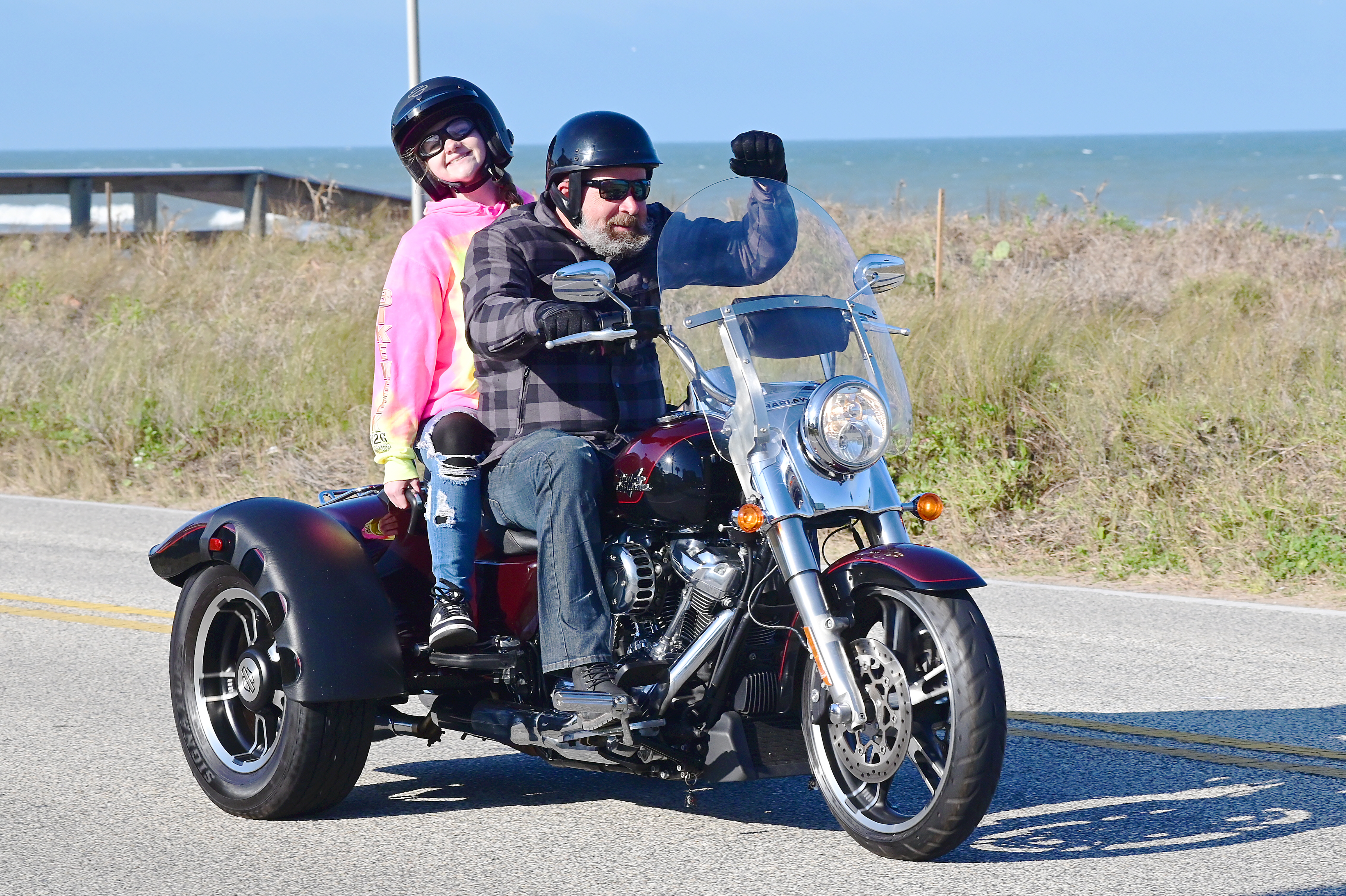 Imperial Pyro owner Jack Lambert with his daughter on Bike Week in Daytona Beach