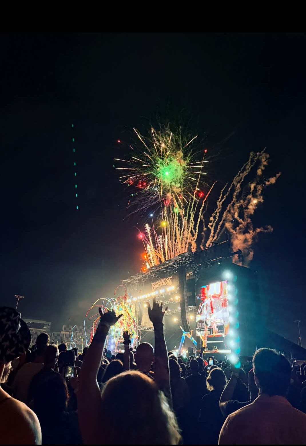 Fireworks over Rockville festival stage at Daytona International Speedway