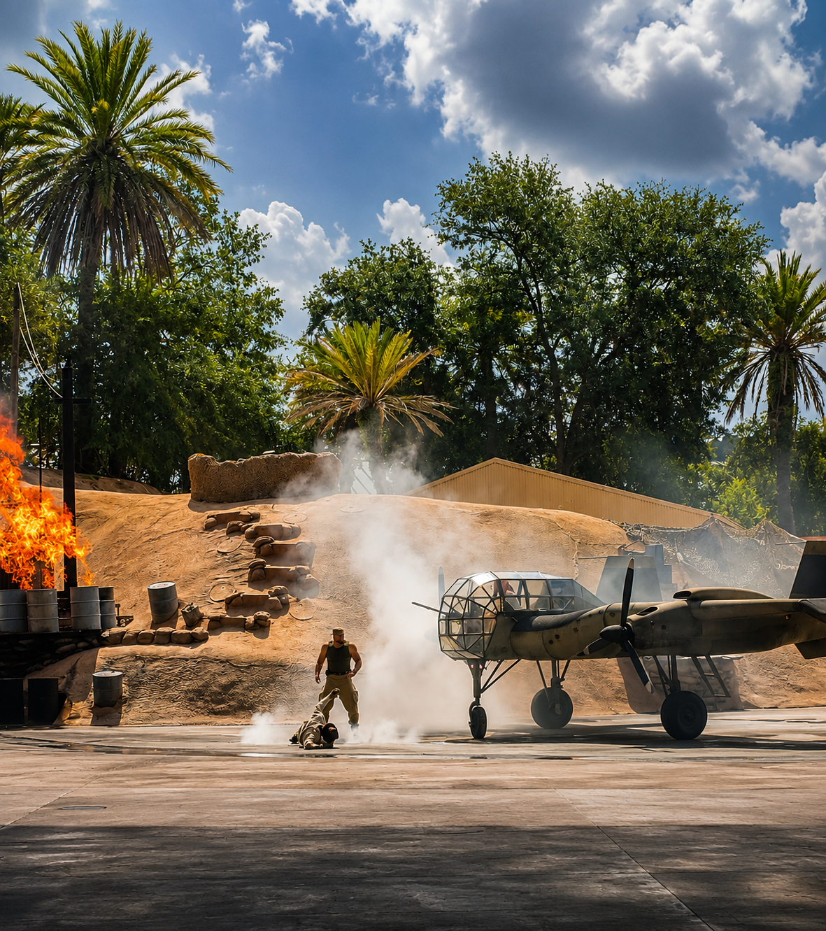 Indiana Jones Epic Stunt Spectacular at Disney's Hollywood Studios — IFS fog system in daily operation