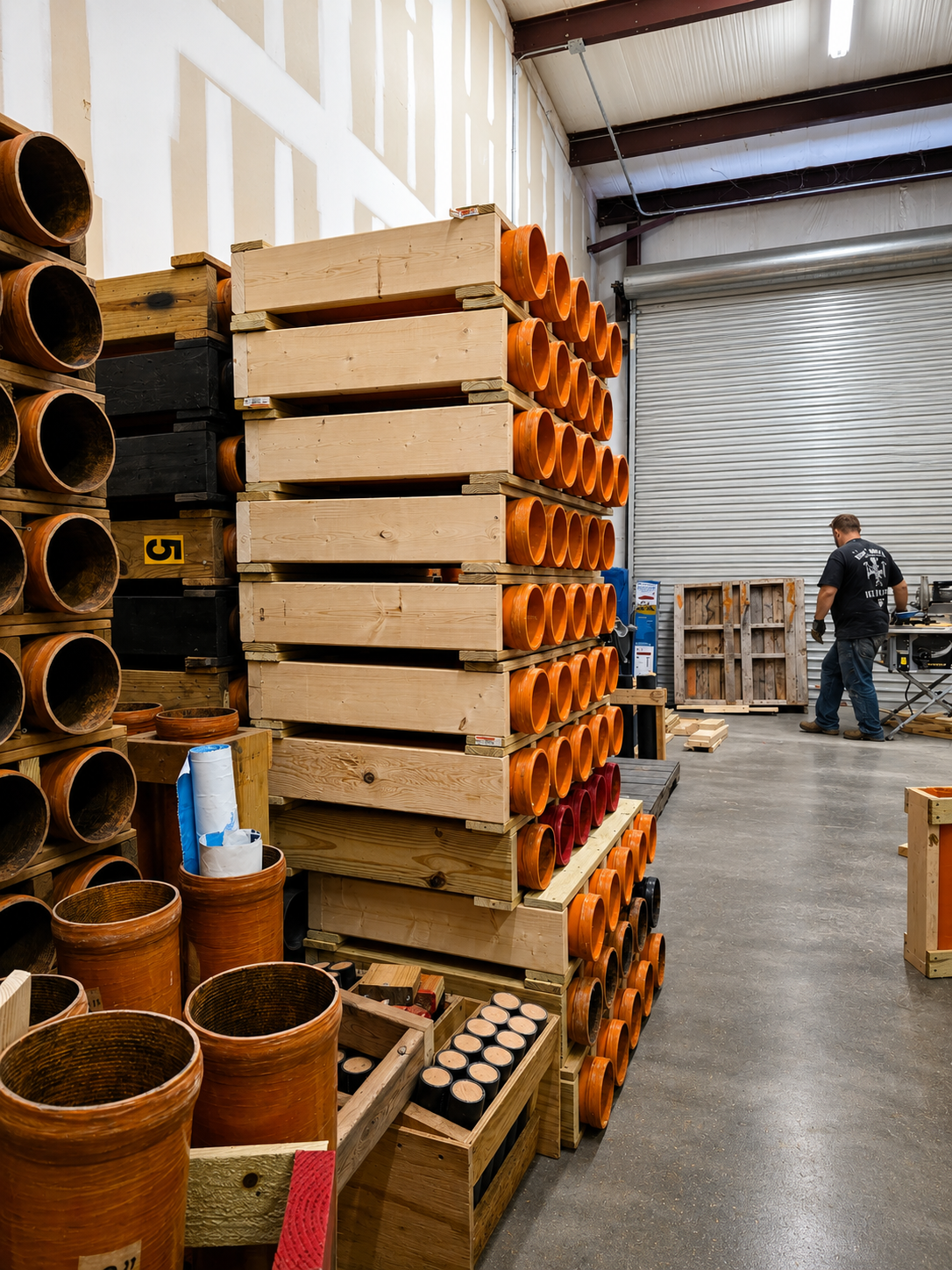 Professional fireworks stored in a compliant facility