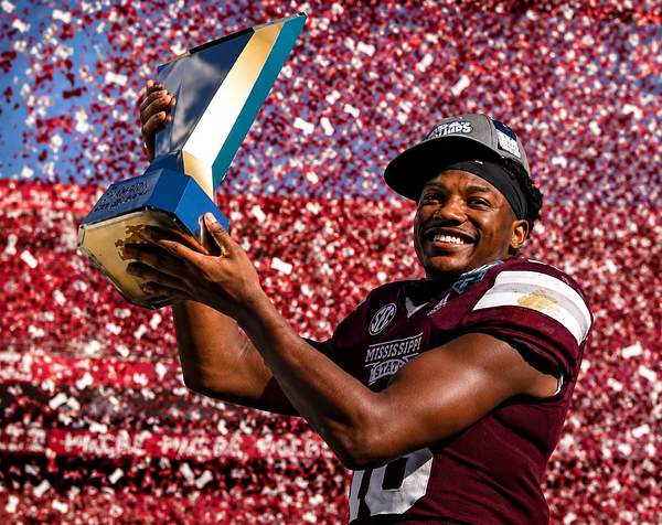 Confetti raining down on a championship trophy celebration