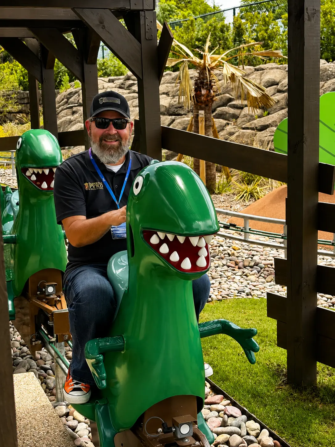Imperial Pyro founder Jack Lambert at a theme park attraction